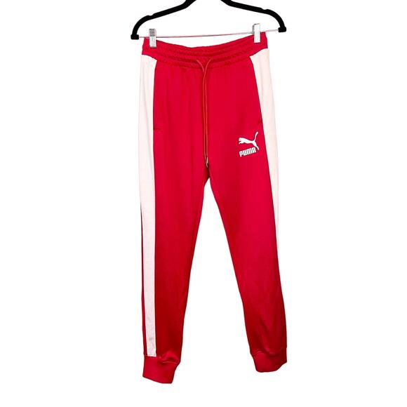 Puma Iconic T7 Men's Red & White Athletic Track Jogger Pants Size Small - Picture 3 of 13